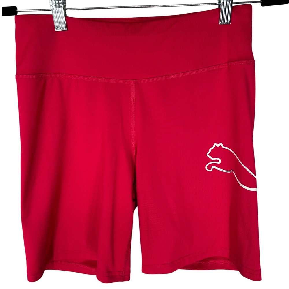Puma Women's Bright Pink Biker Style Short Leg Logo No Size Tag Read for Measure